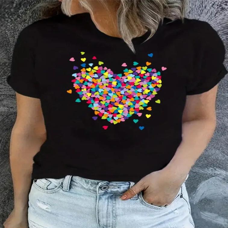 

Летняя Новая Женская Футболка с 3D-принтом, Круглым Вырезом, Свободная, с Коротким Рукавом 6XL