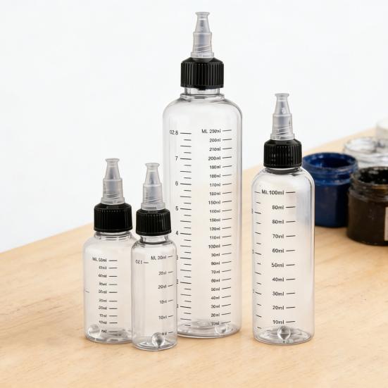 Flacone Spremibile Graduato con Tappo 30/50/100/250ml Contenitore Dispenser Anti-Perdita per Salse Oli Senza BPA Dispenser per Condimenti per Cucina Laboratorio Viaggio