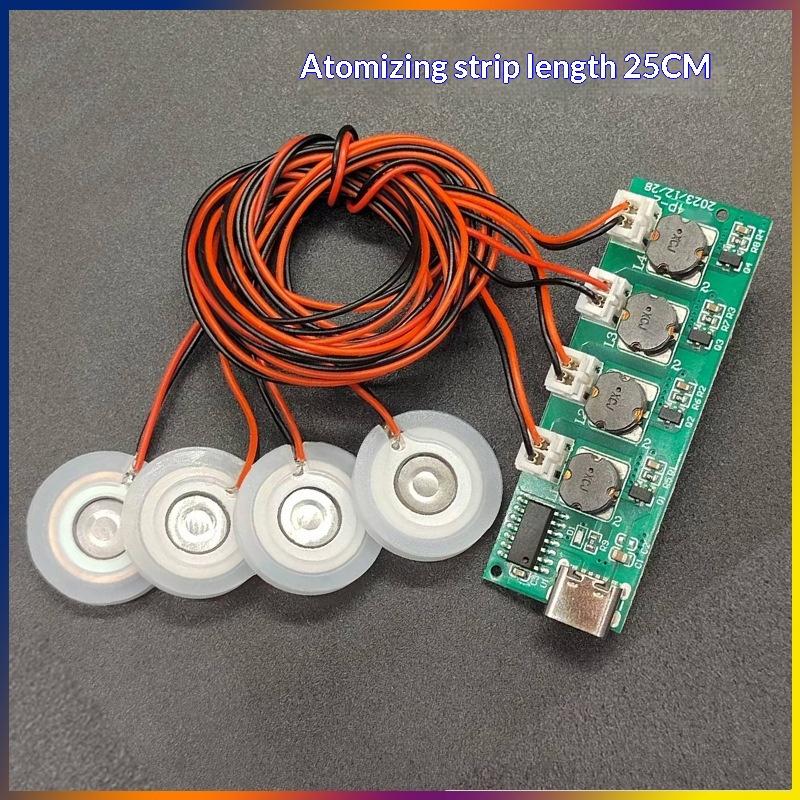 1 Set Diy Ultrasonic Nebulizer Dc5V Unswitched 4 Spray Humidifier Module Atomization Control Board Type-C Interface
