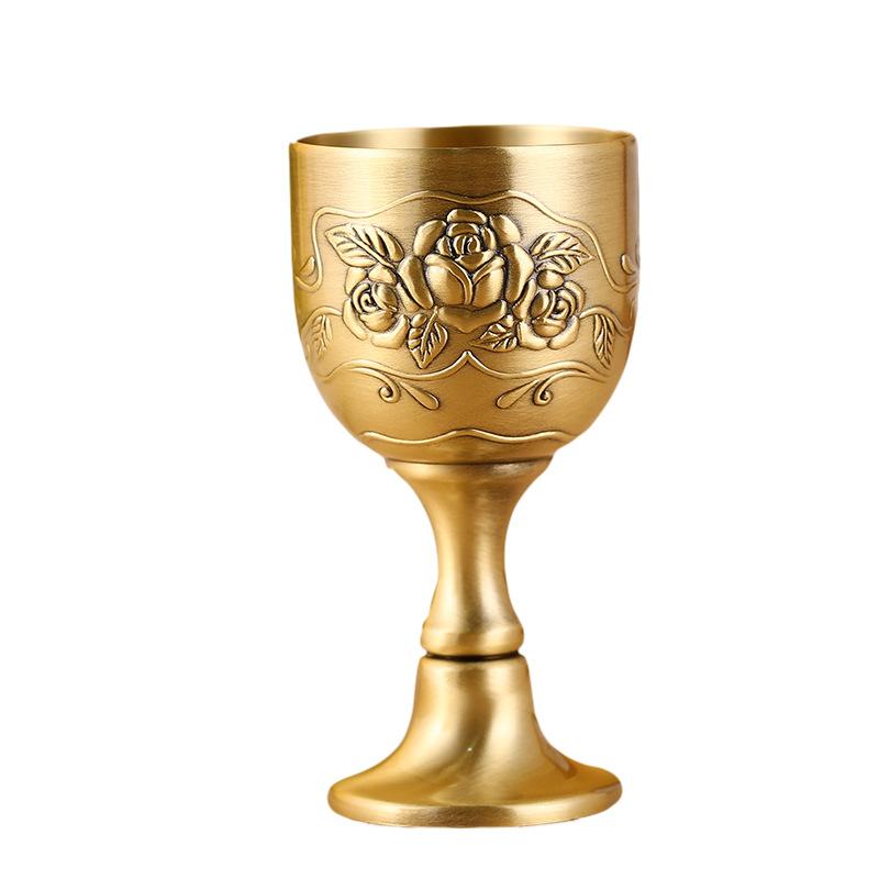 Metal European Antique Bronze White Wine Glass Creative Personalized Liquor Household Goblet Tass