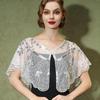 Bling Bling Pailletten Poncho Mantel Vintage Stil Pailletten Perlen Kurzes Cape Kleid Dekorative Schulter