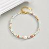 Trendy Imitation Pearl Colorful Beads Bracelet for Women, Stainless Steel Handmade Chain Bracelet for Women Fashion Boho Jewelry