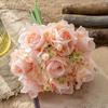 Luxury Silk Rose Flowers 8 Heads Fake Plants Artificial Roses Bouquet  Outdoor Garden Decor