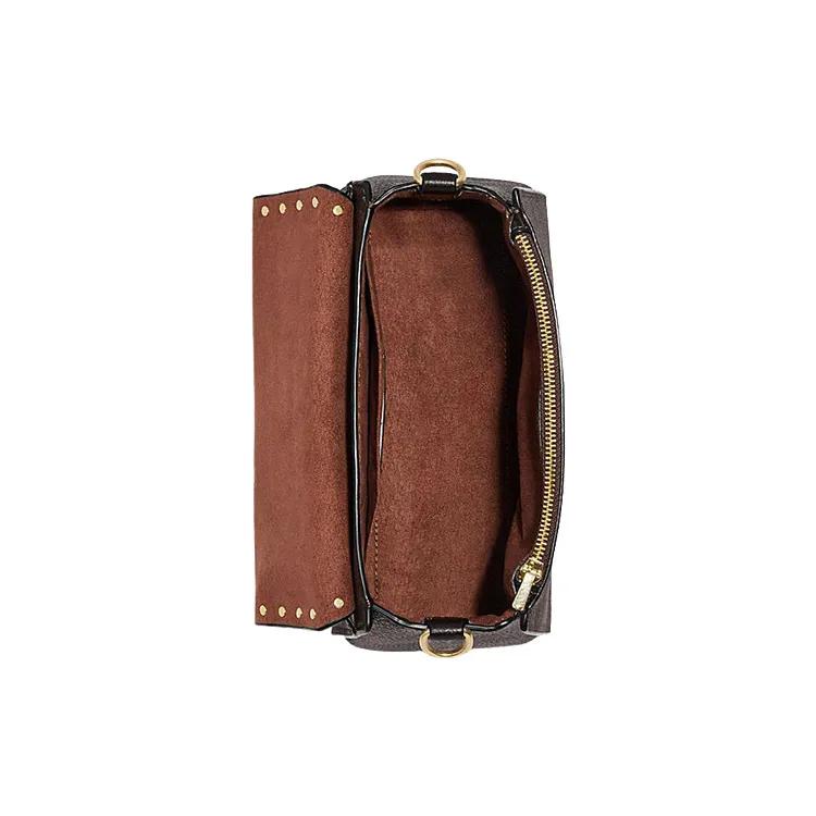 COACH Leather Shoulder Bag , Crossbody Bag , Handbag Small Women's Brown Black (Unisex) Handbags CF322 IMOSN