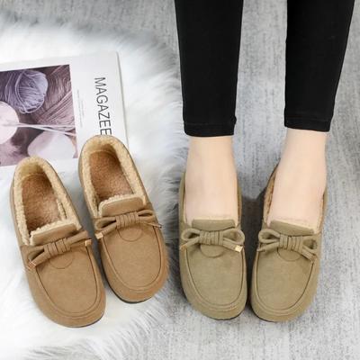 Fashion Winter Warm Shoes Fashion Low Top Flat Cotton Shoes Women Flats Casual Buckle Suede Comfort Platform Shoes