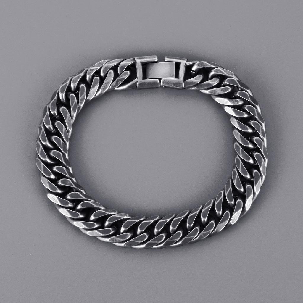 Trend Smycken Spänne Smycken, Hip Hop Stil 12Mm Kantad Kryptering Dubbelvävd Denim Kedja Titanstål Herrhalsband