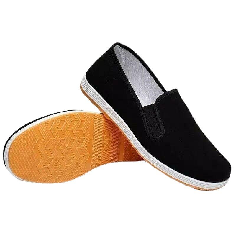 Old Beijing cloth shoes cotton shoes men's winter velvet thickened cold protection labor insurance one pedal black cloth shoes non-slip