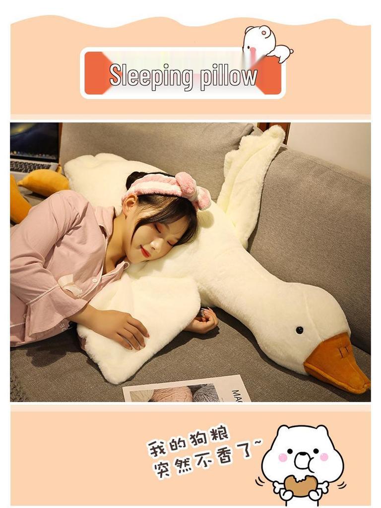 Cute White Goose Feather Plush Duck Hug Pillow Doll - Perfect Birthday Gift for Girls