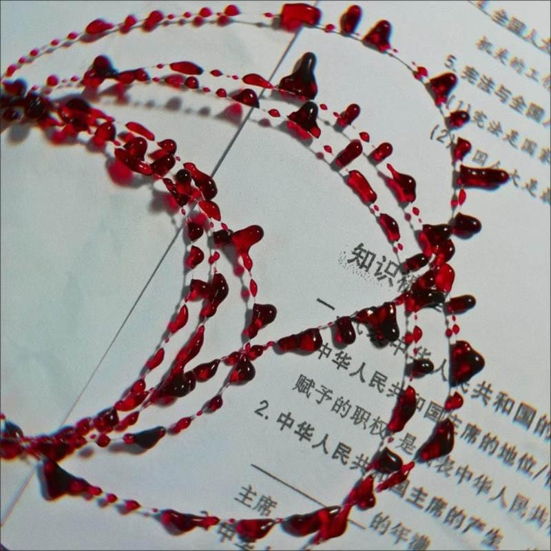 Personality Red Blood Drop Clavicle Chain Crystal Irregular Blood Necklace Dripping Blood Chokers Wedding Jewelry Gift