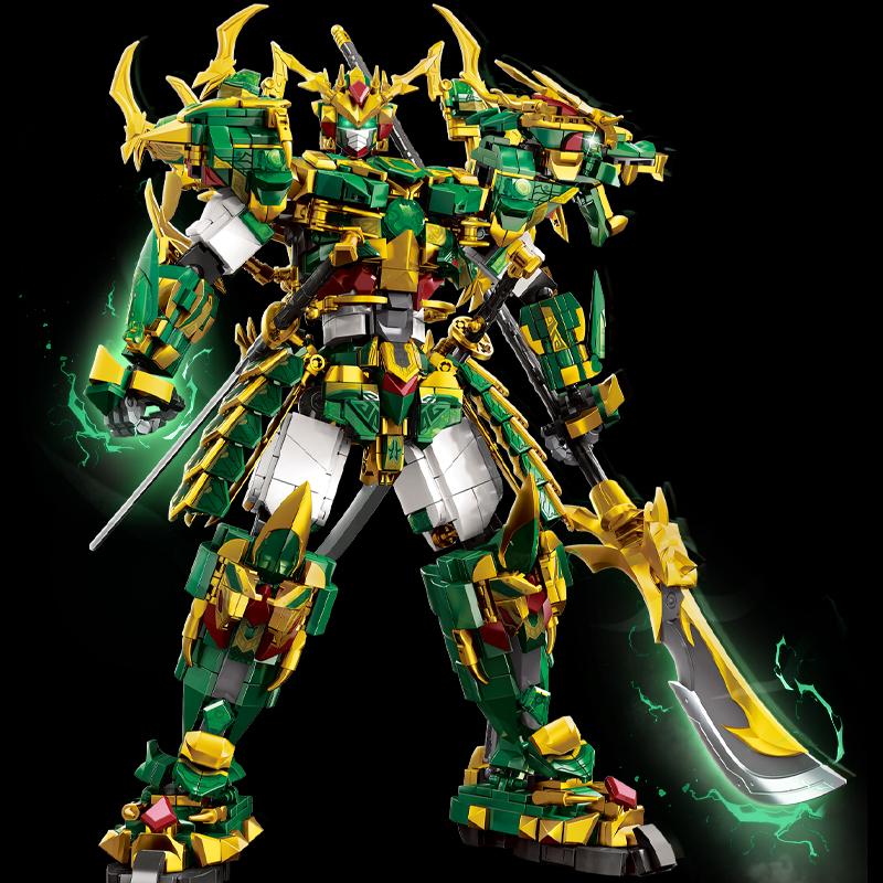 Phantom Ninja Ice Holy beast Blue dragon White Tiger Mecha deformation building blocks boy puzzle Kong robot doll toy