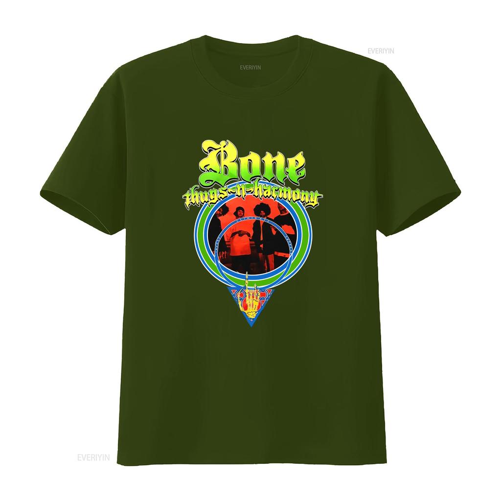 Authentisches BONE THUGS N HARMONY I E S Slim Fit T-Shirt Schwarzes Banddesign Vintage gewaschen Unisex Stilvoll Vielseitig Mann Leicht