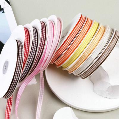 50 Yard Roll of Satin Ribbon 2CM Gingham Ribbons New Plaid Ribbon Packaging  Party Decoration