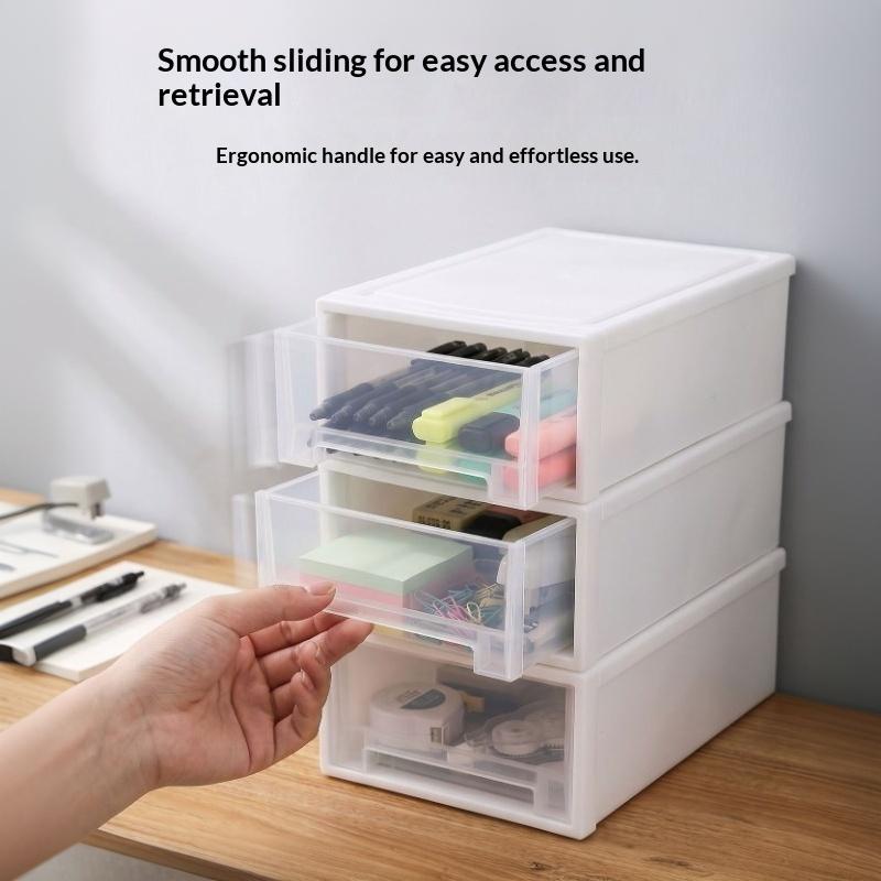 Desktop Pull-Out Organizer Jewelry Storage Box With Stackable Single-Layer Drawer Design For Bracelets And Necklaces