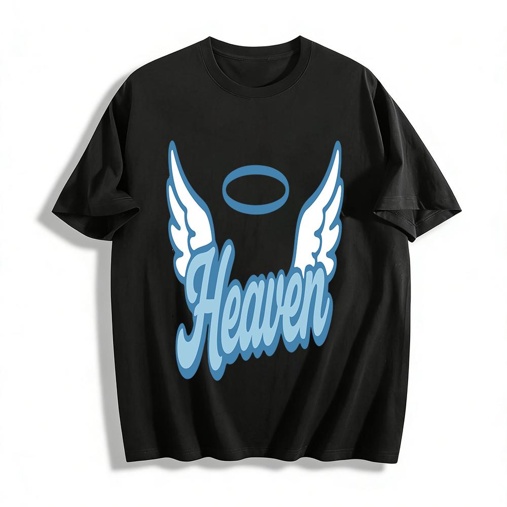 

Heaven Angel Halo Wings Print Casual T-Shirt Unisex Loose Fit Crewneck Top For Daily Wear Pure cotton T-shirt XXS
