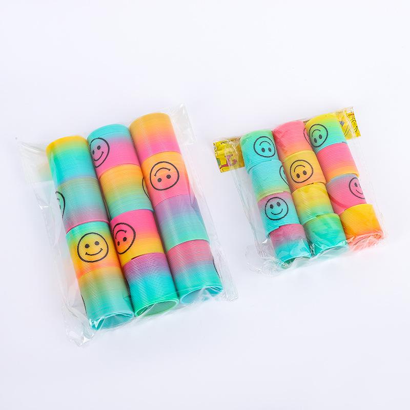 Mini Smiley Face Rainbow Spring Toy 3.2x3.5CM for Children