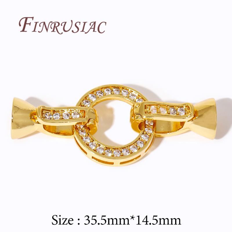 18K Gold Plated Connectors For Jewelry,Brass Zircon Clasps For Bracelets Accessories,DIY Jewelry Making Supplies,Pearl Clasp