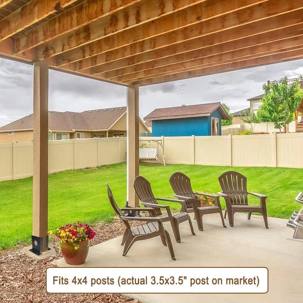 2pcs Easy Installation Wood Fence Pergola Brackets Sturdy Support Wood Fence Post  Home Outdoor