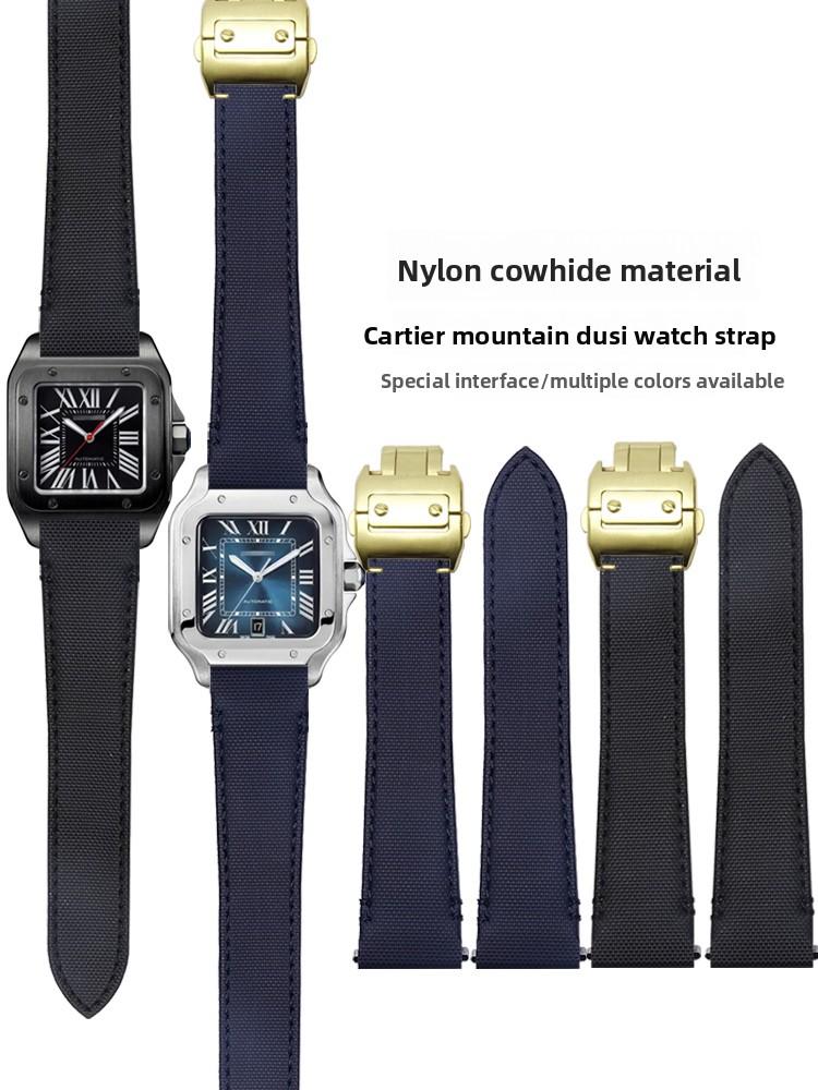 Cinturino per orologio in pelle di mucca di alta qualità Per Cartier Santos WSSA0010 WSSA0018 uomo donna Rilascio rapido Braccialetto in vera pelle 19mm 21mm