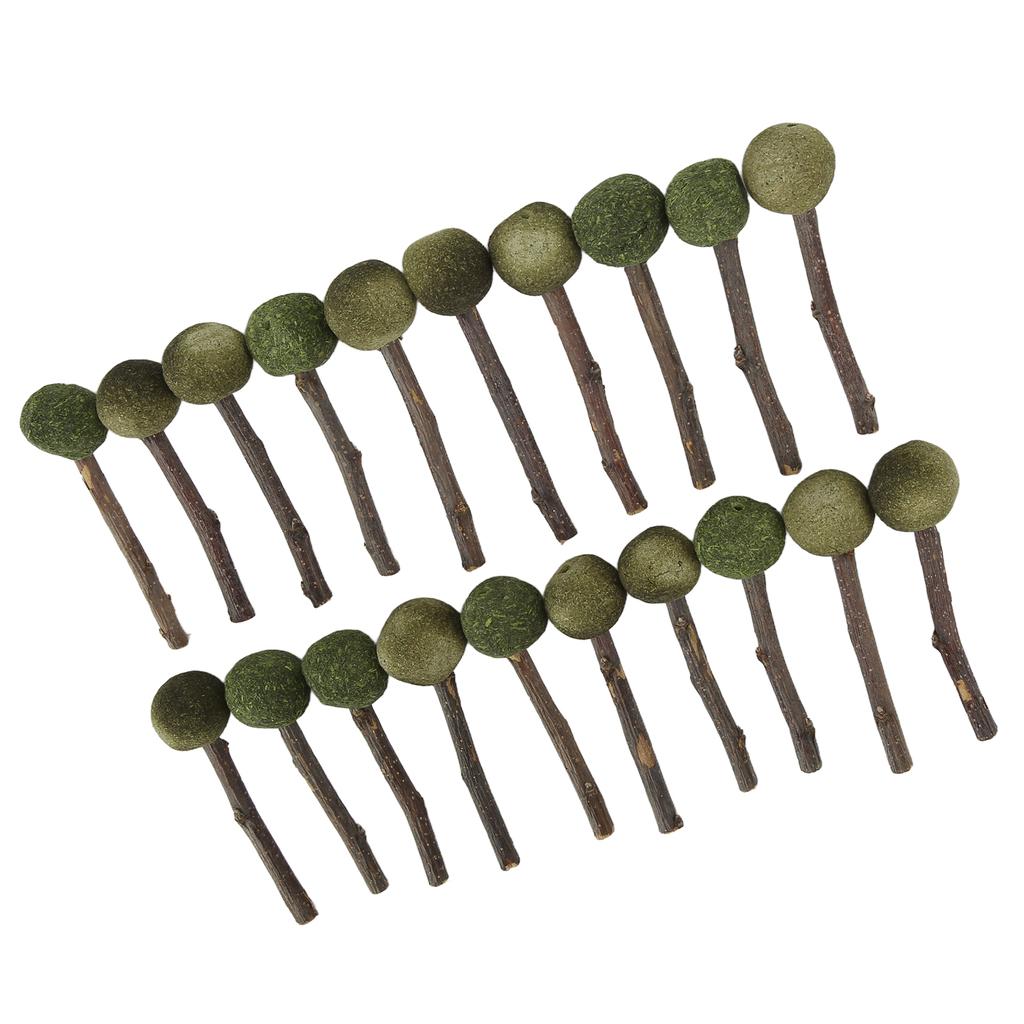 20pcs Rabbit Chewing Sticks Wooden Grass Ball Teeth Grinding Small Pet Biting Sticks for Hamsters Guinea Pigs