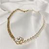 Camellia Necklace Women's Short Diamond-encrusted Pearl Splicing Collarbone Chain Exquisite Fashion Neck Chain