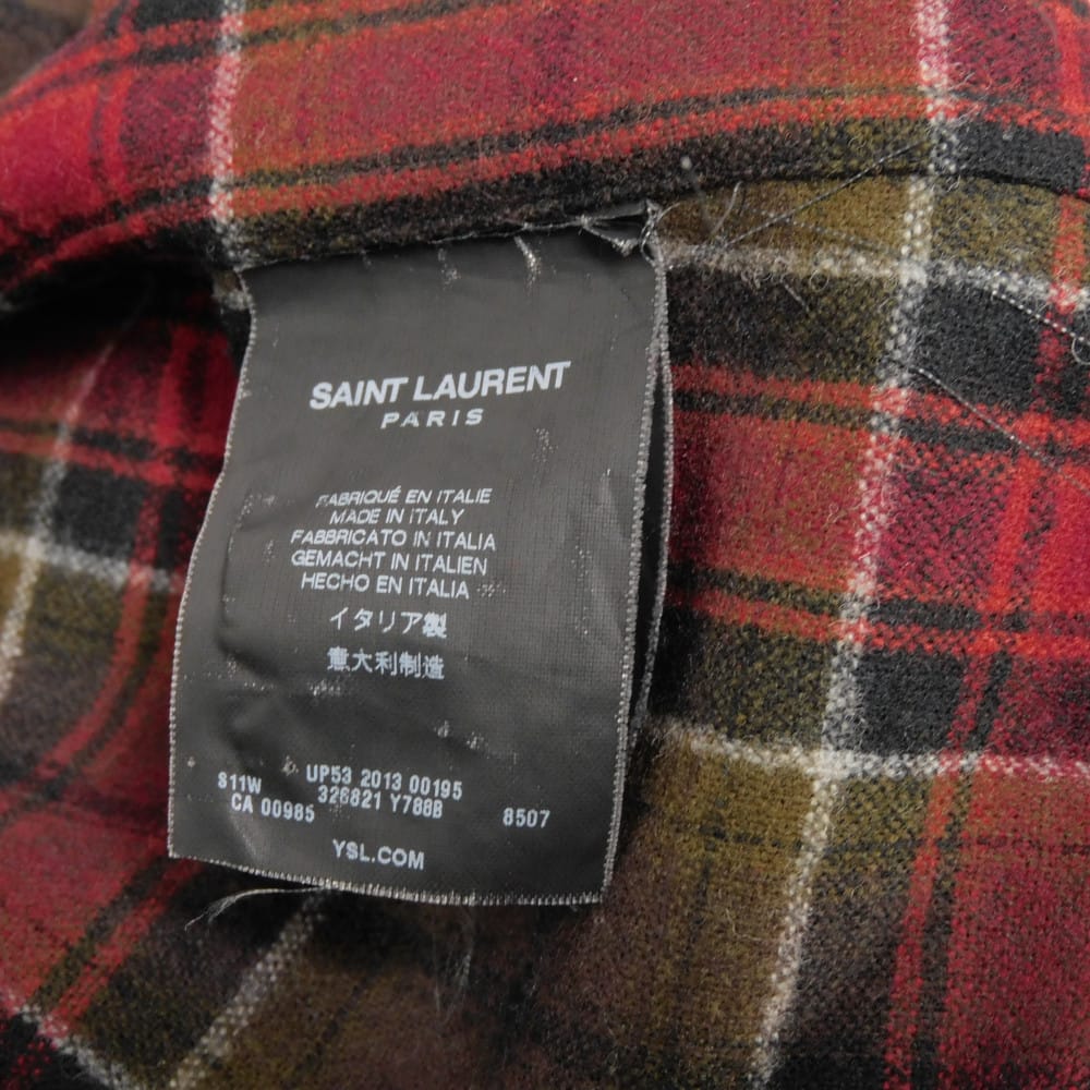 Used Eddie Evans Check Shirt 9921 326821 Y788B 7832 M Brown Khaki Tight 13AW Eddie Smarin Wool Red Men's from Japan