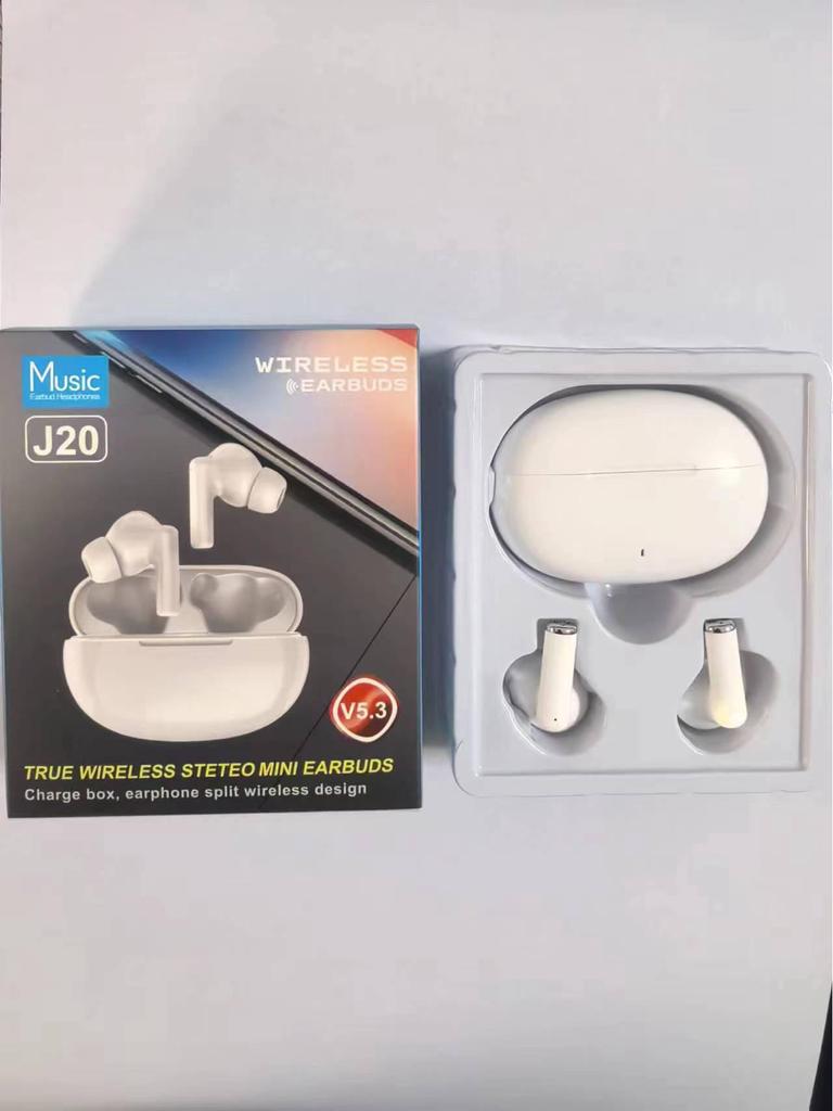 J20 Wireless Bluetooth 5.3 TWS Earbuds: Touch Control, Sports-Ready, Dual-Ear High-Quality Headset