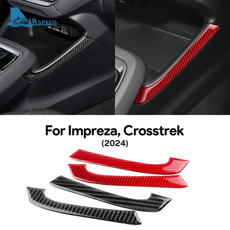 Real Soft Carbon Fiber Sticker For Subaru Crosstrek 2024 Impreza 2024 Car Wireless Charger Side Panel Interior Trim Accessories