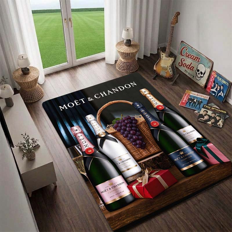 Moet & Chandon Champagner Teppich, Weinschrank Teppich, Bar Teppiche, Wohnzimmer Teppiche. Schlafzimmer Bereichsteppich.