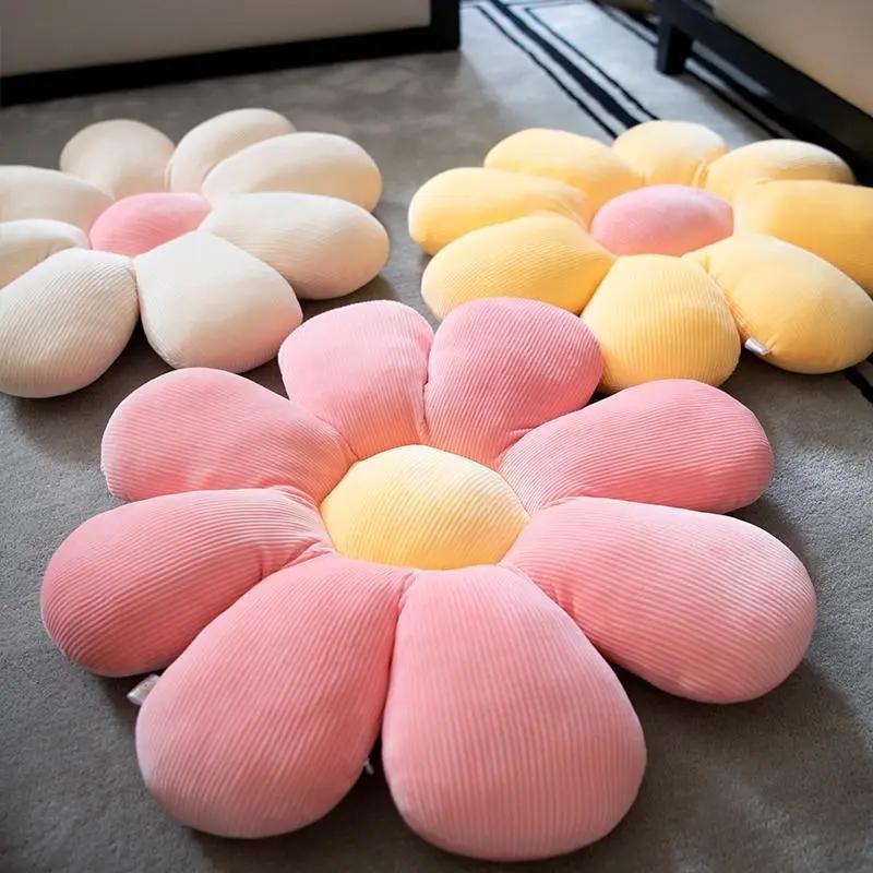 Almohada de Flor de Margarita Pequeña Lindo Cojín de Peluche de Flor de Sol Sofá Cama Sala de Estar Cojín Almohada Dormitorio