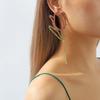 Flower Exaggerated Drop Earrings Rhinestone Korean Style Ring Women Dangle Earrings  Party