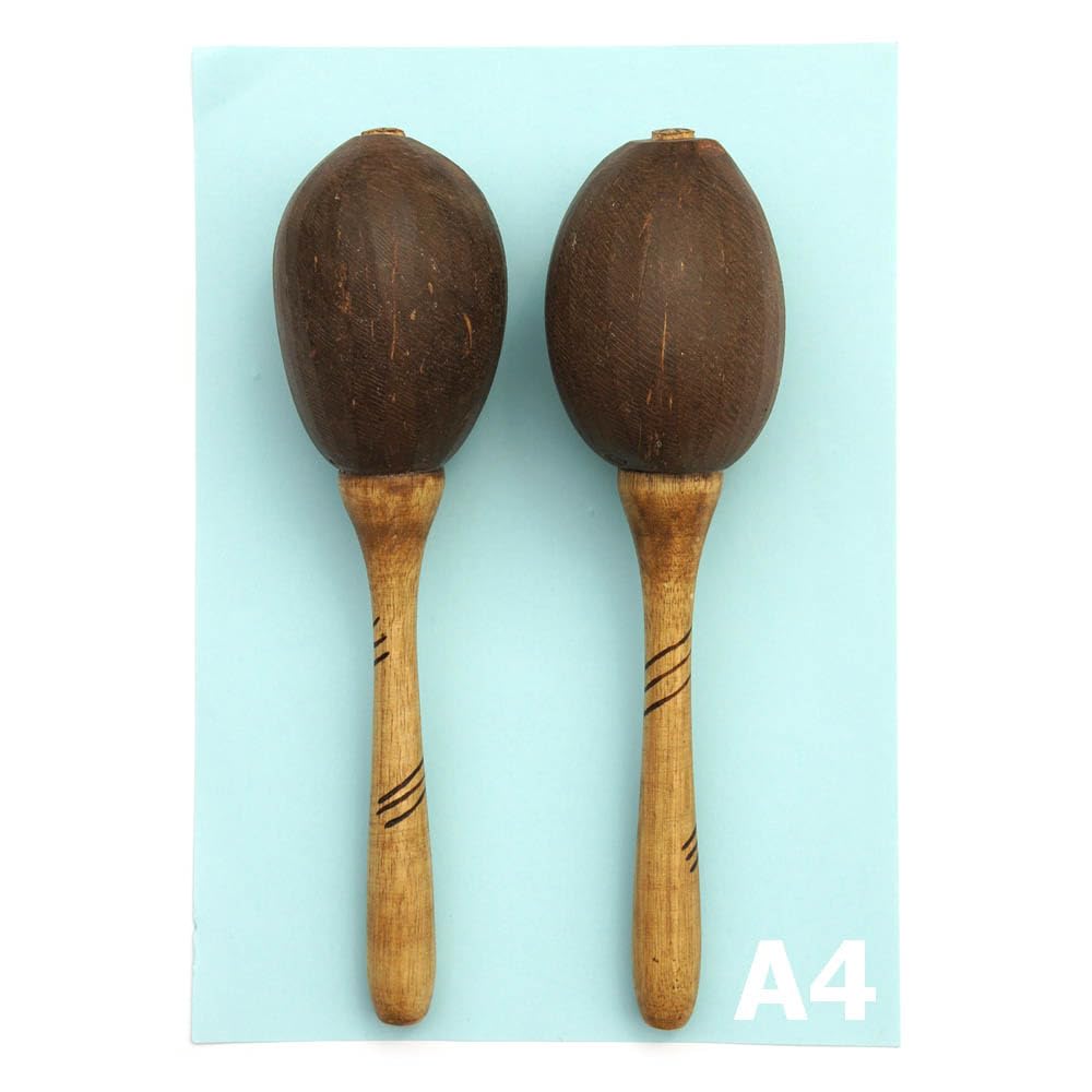 AFRIKICO Coconut Maracas, 2-Piece Set, Made In Ghana
