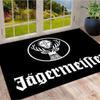 Tappeto Area Stampa Logo Cervo Jagermeister Sfondo Nero Vintage Bar Tappetino Pavimento Rettangolare Antiscivolo Man Cave Stanza dei Giochi Soggiorno Camera da Letto Tappeto Decorazione Casa