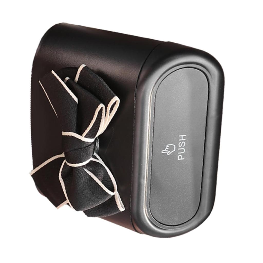 Car Trash Can with Lid Multi-Function Vehicle Bin with Bow Design Durable and Convenient Garbage Storage for Car Office Dormitory and Spaces