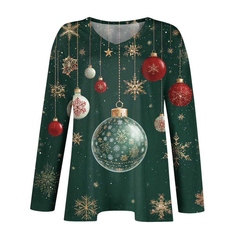 Women's Fashionable Casual Long Sleeved Plus Size Print Top Plus Size Floral Print Top