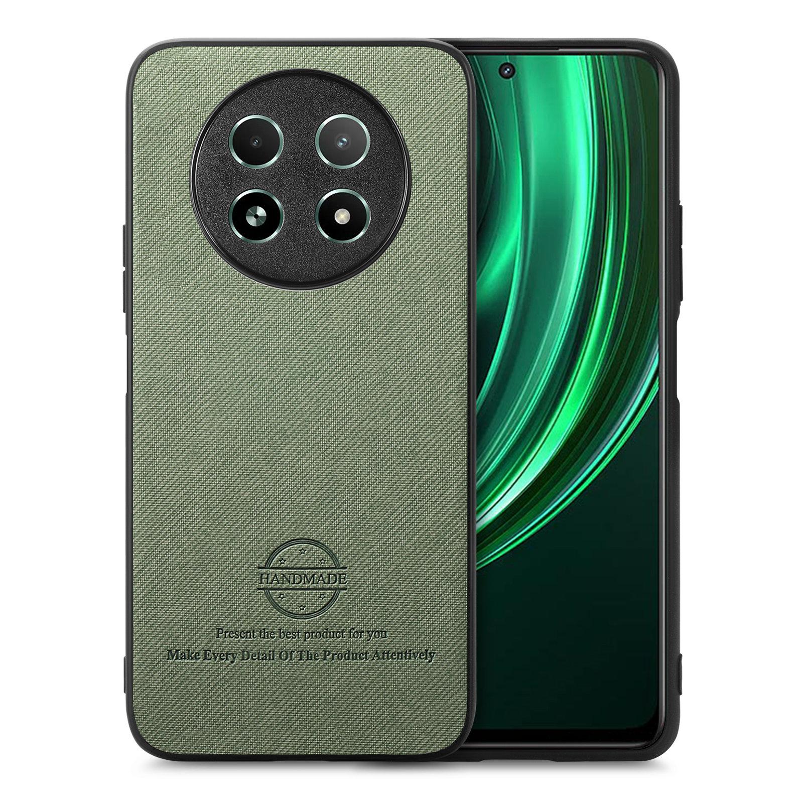 

Шкіряна задня кришка для телефону Realme 13 5G з тканинною текстурою Green