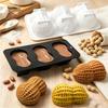 High Temperature Resistant Peanut Silicone Mold 3 Cavities Dessert Making Mold  Party Dessert