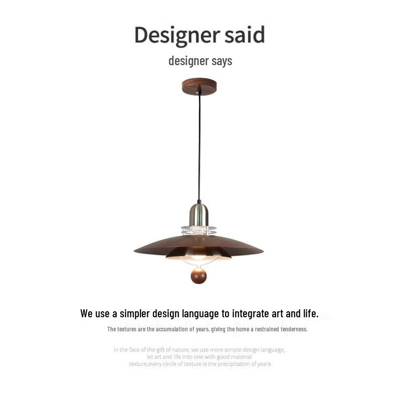 New Chinese Style Minimalist Wood Grain Chandelier for Dining, Bedside, or Bar