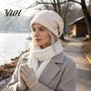 Layered Style Winter Beanies for Girls Knit Women, Thick Slouchy Skull Cap with Diamond Warm Woolen Cold Weather Texture, Soft Cozy Casual Hat Outdoor