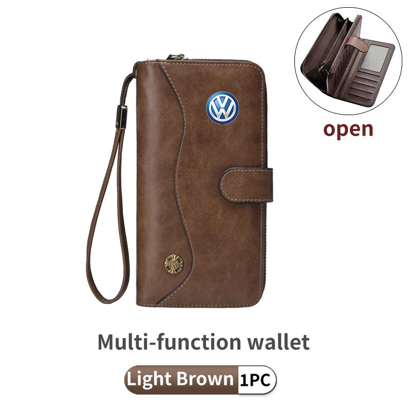 HAT1 Car PU Leather Vintage Snap Closure Clutch Bag Storage Pouch For VW Scirocco Jetta Beetle Golf Passat Polo Tiguan Sharan Touran
