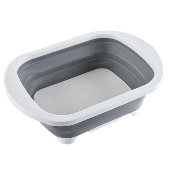 Planche à découper pliable Double couche Planche à découper de cuisine Panier à vaisselle Organisateur de cuisine portable pour la maison, le camping, les voyages