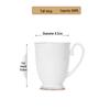 Shangqi Simple White Gold Rim Bone China Coffee Mug Set