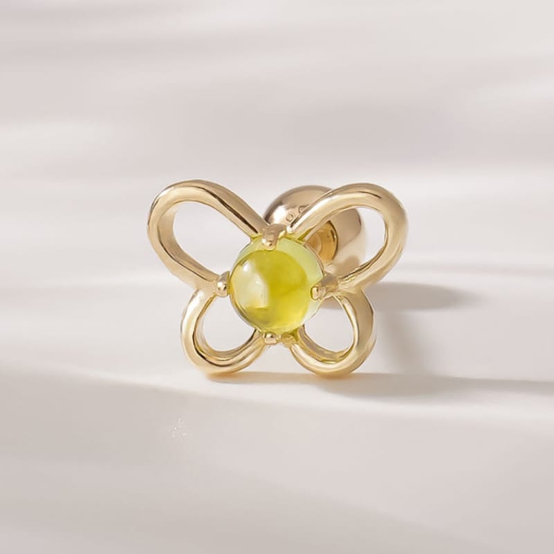 JEWNEL 14K Natur Edelstein Schmetterling Piercing Ohrringe