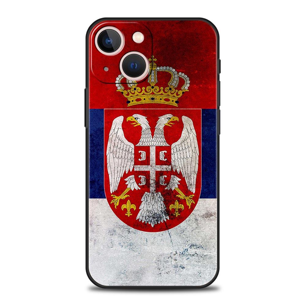 Serbia Flag Badge Phone Case For iPhone 16e 15 14 13 12 11 Pro Max XS X XR SE 7 8 Plus Shell iPhone 16 Soft TPU Cover