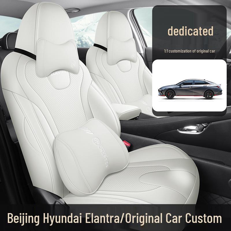 Universal Leather Car Seat Cushion for Beijing Elantra - Fits Five-Seater, All-Season Use