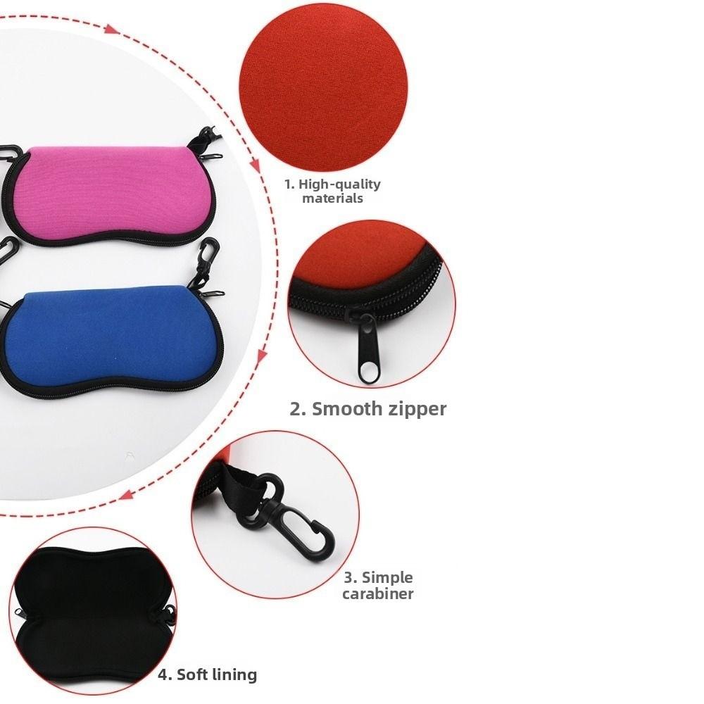 Waterproof Portable Eyeglass Pouch Shockproof Anti-Scratch Glasses Storage Bag Zipper Closure Ultra Light Eyeglasses Organizer