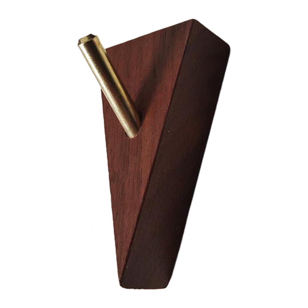 Holzsockel Metallhaken Dreieckiger Holzwandhaken Rustikaler Wandmontagehaken Kleiderständer für Hauseingang Wohnzimmer Kleiderhaken