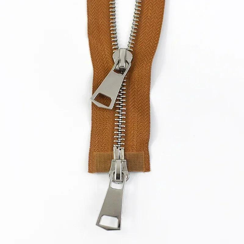 1-5 Stück 5# Metallreißverschlüsse 70/90/120cm Zweischieber Offener Reißverschluss für Daunenjacke Auto-Lock Reißverschluss Nähzubehör für Bekleidung