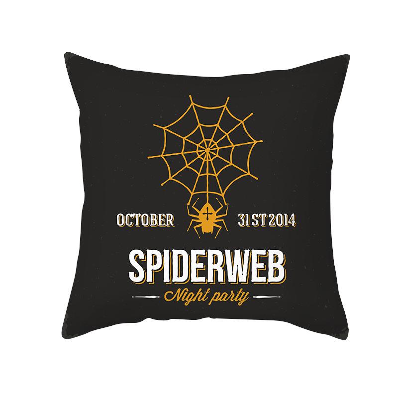 New Nordic Halloween Throw Pillow Cover Black Letter Print Sofa Cushion Cover Cushion Cover Home