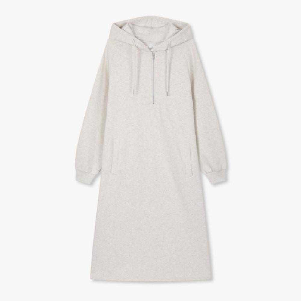 Studio Tomboy Fleece Hoodie Dress  9175441982ct melange dark gray/FREE