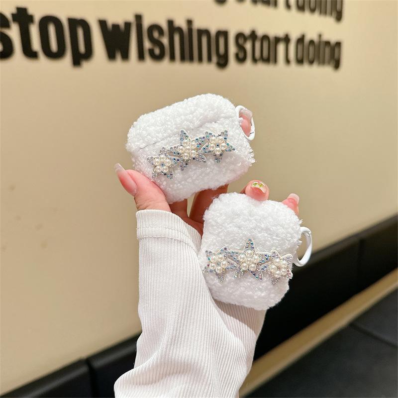 Plush Pentagram for Airpods4 Apple Bluetooth Pro2 3rd Generation Earphone Cover Cute Protective Cover Autumn and Winter Women